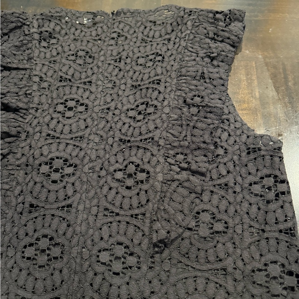 Zara Black Lace Sleeveless Top Size L - Picture 8 of 12